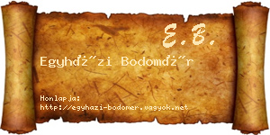 Egyházi Bodomér névjegykártya